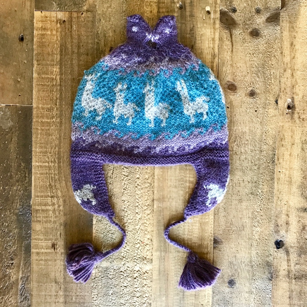 NWT Handmade Bolivian Llama Alpaca Baby Hat 3-6M